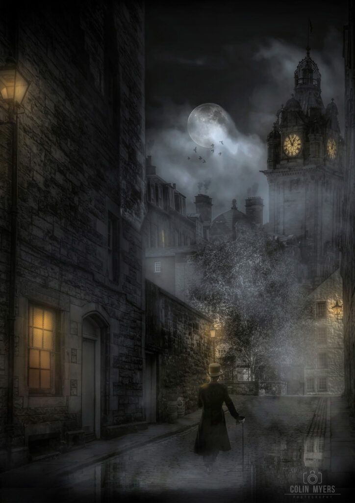 Auld Reekie Moonlit Fog – Original Artwork