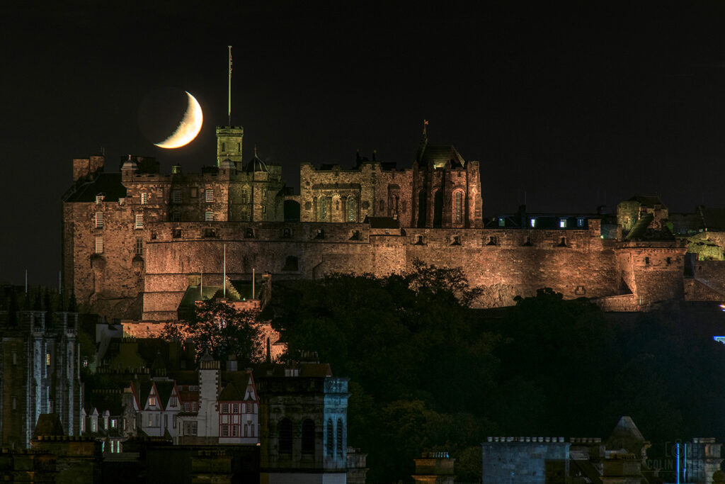 Edinburgh Castle Crescent Moon