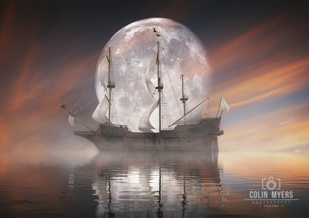 Ship v Moon – Original Artwork