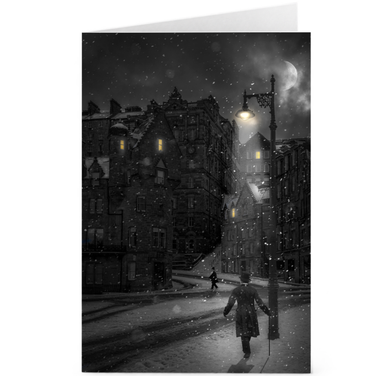 Waverley Bridge Christmas Snow • Single Card