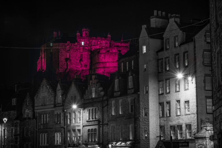 Pink Edinburgh Castle