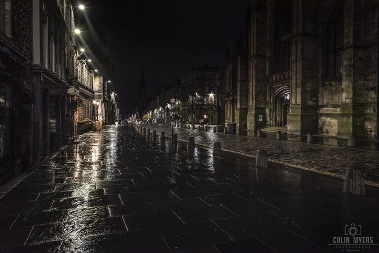 Royal Mile Rain By Night