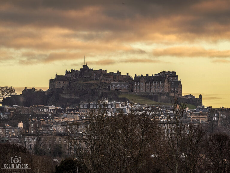Winter Sunset Over Edinburgh Castle